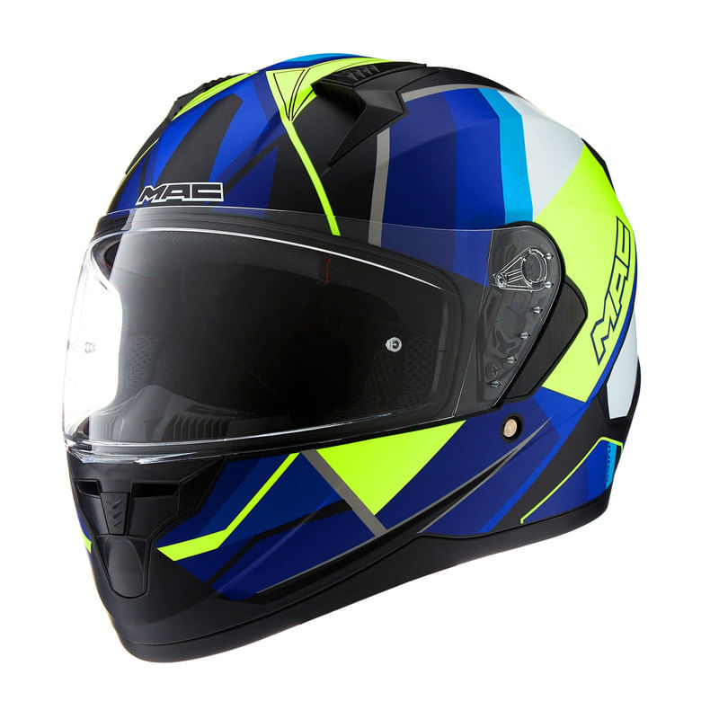 Casco MAC M67 BASS NIRVANA NEGRO AZUL AMARILLO MATE MAC HELMETS