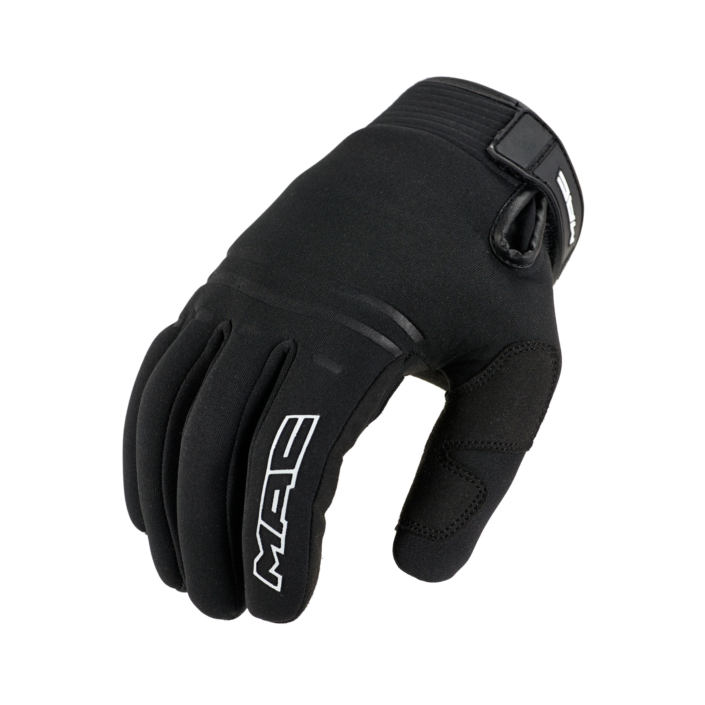 Guantes MAC Cuero Neoprene Atomic Negro - MAC HELMETS