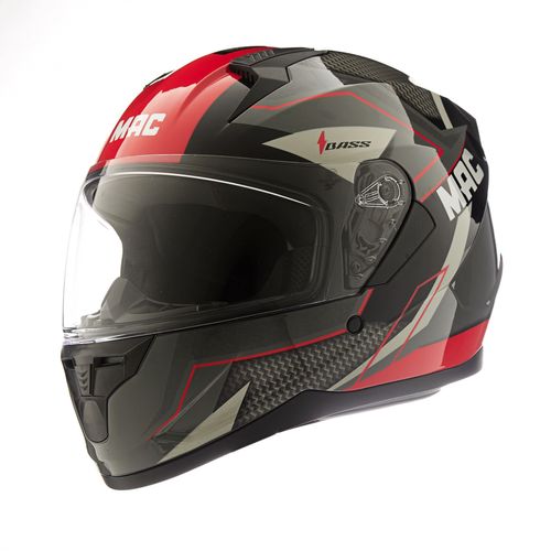 Casco MAC M67 Bass Zorska Negro / Rojo / Brillo