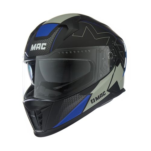 Casco MAC 069 Force Dynamo Negro / Azul / Mate