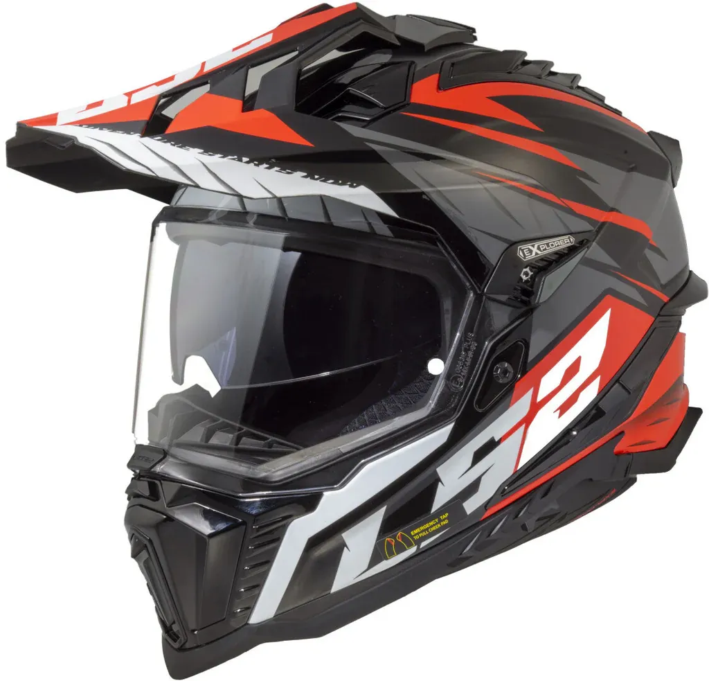 Casco LS2 701 Explorer Spire Titanium Rojo Mate LS2 Store