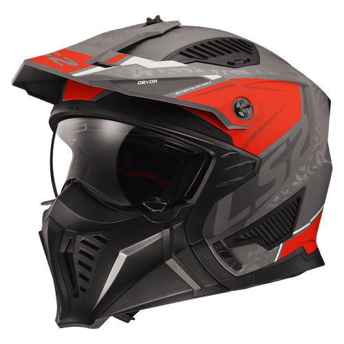 Casco LS2 606 Drifter Devor Titanium Negro / Rojo / Mate