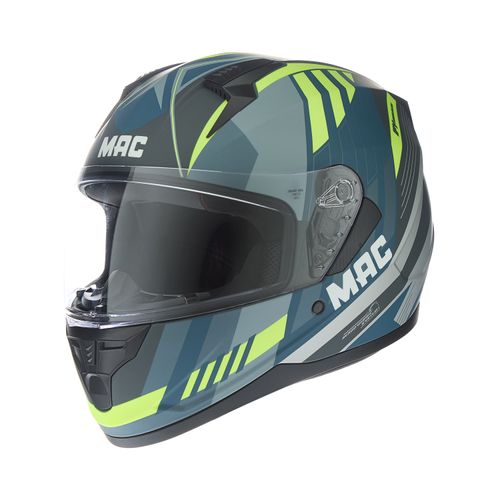 Casco MAC 067 Bass Weez Amarillo / Azul / Mate