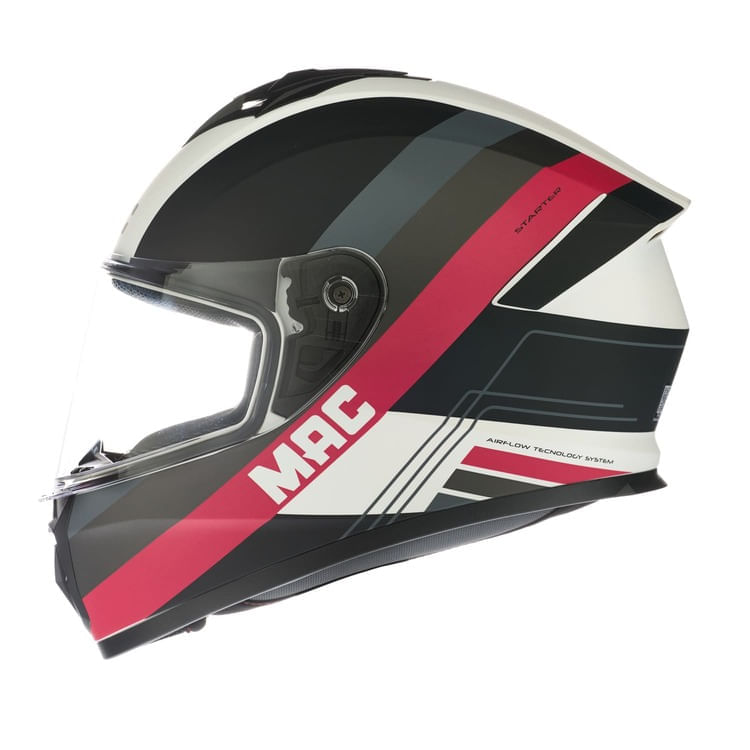 Casco MAC 801 Starter Winexzor Blanco / Rosa / Mate - MAC HELMETS