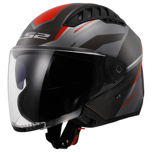 Casco LS2 600 Copter II Diston Gris / Rojo / Mate